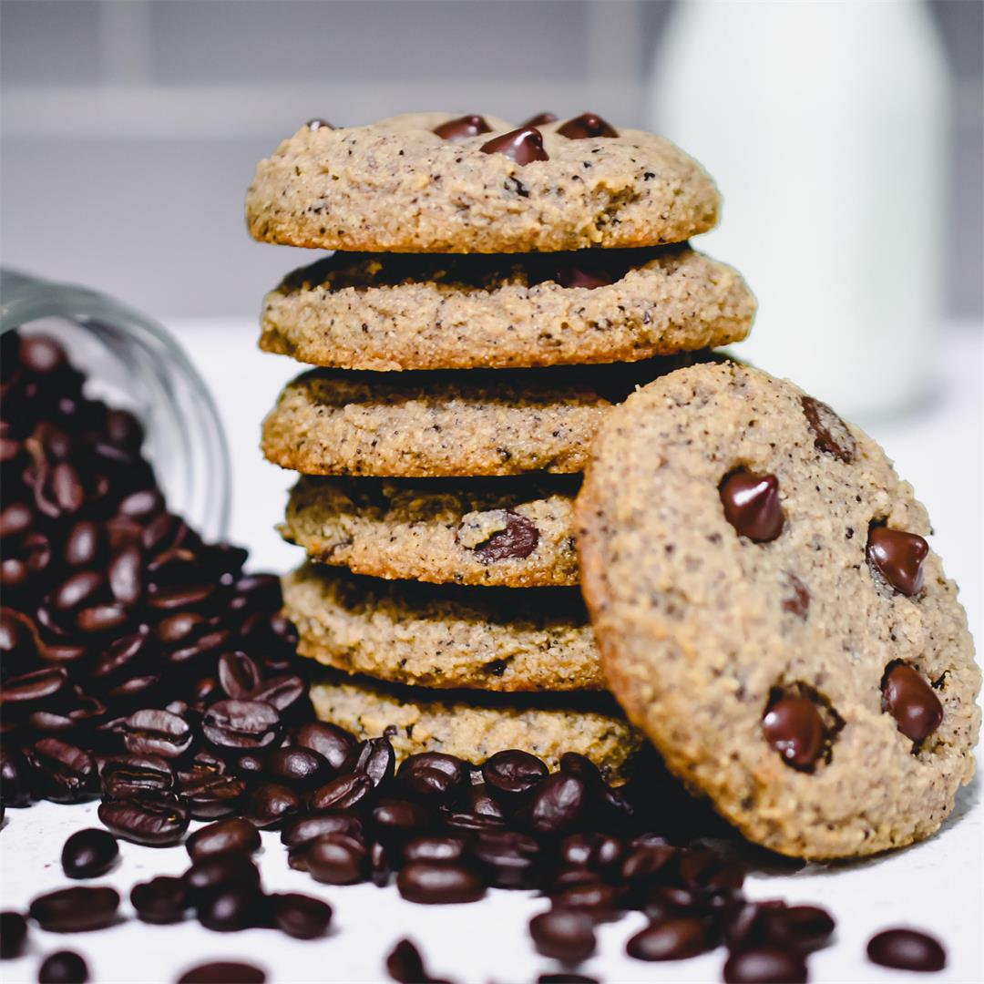 Gluten Free and Sugar Free Low Carb Chocolate Chip Coffee Cooki