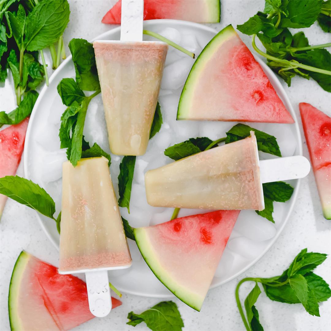 Healthy Watermelon Mint Popsicles