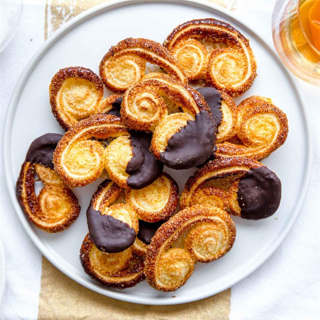 Chocolate-Dipped Orange Palmier Cookies