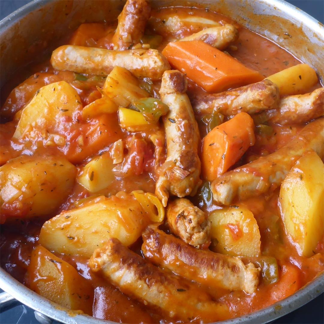 African Sausage Stew With Carrots And Potatoes
