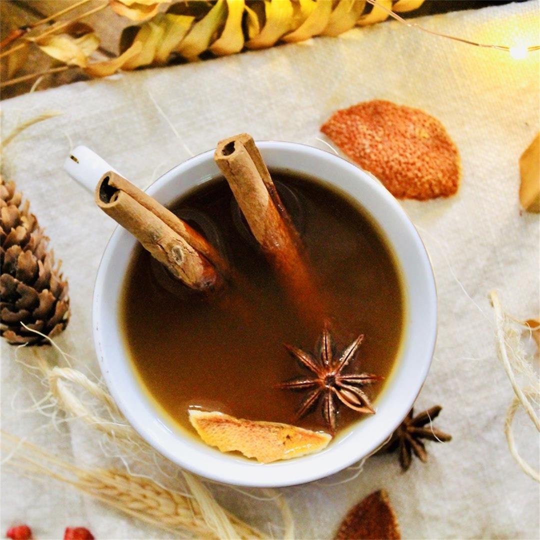 Warm Spiced Tea With Cinnamon & Rum
