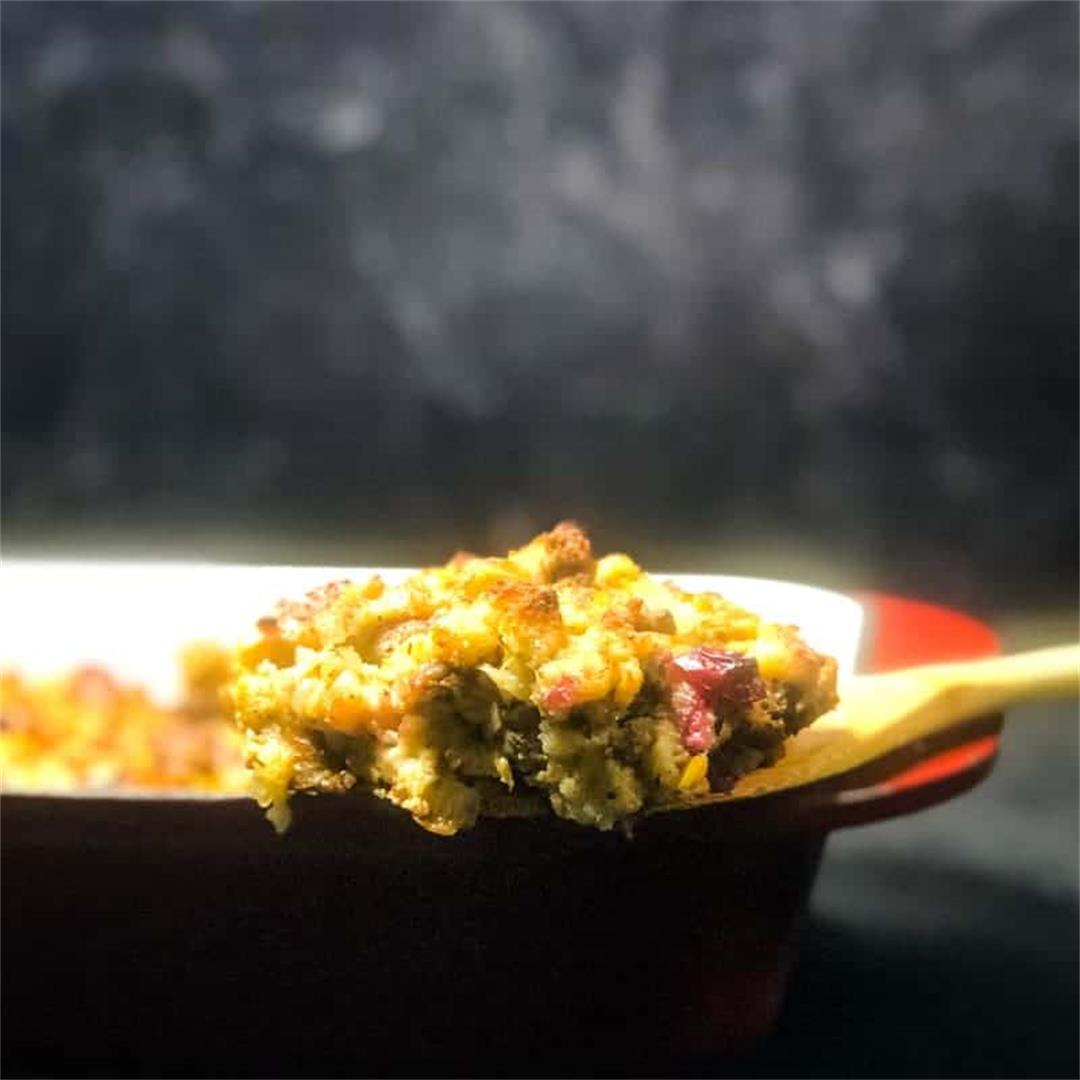 Cornbread Dressing with Sausage and Cranberry