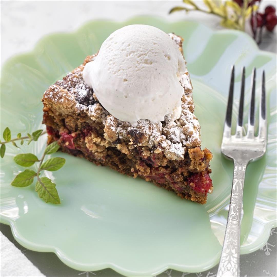 Cranberry Gingerbread Buckle