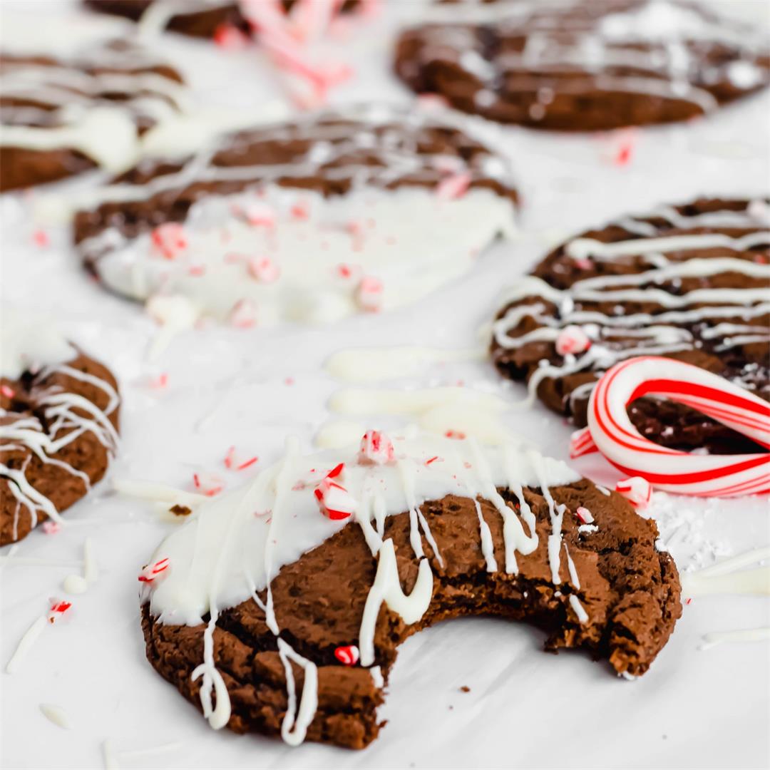 White Chocolate Dipped Peppermint Cookies
