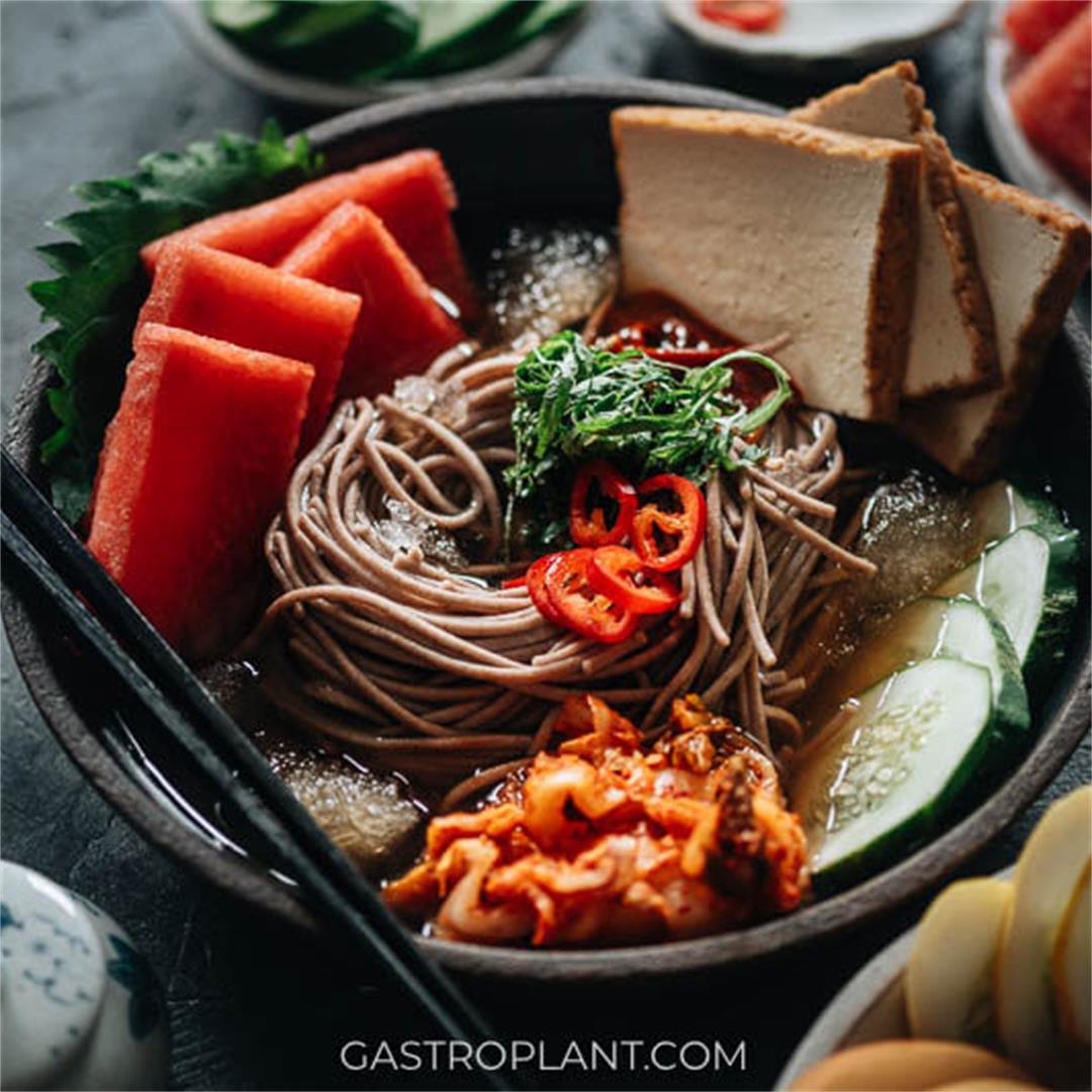 Mul Naengmyeon (Vegan Korean-style Chilly Noodle Soup)