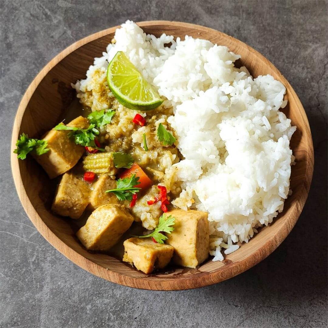 Vegan Thai Green Curry with tofu