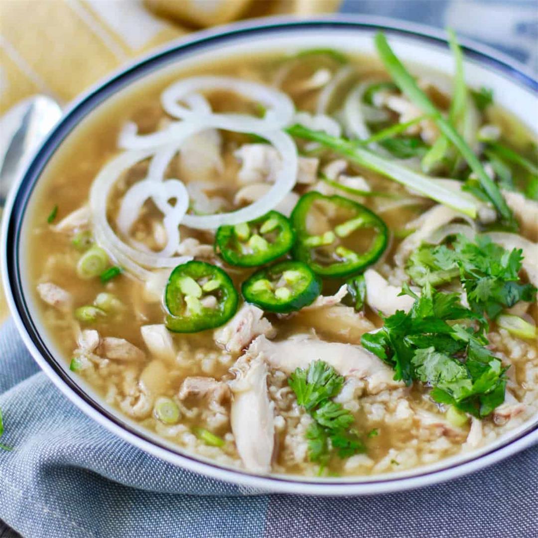 Vietnamese-Style Chicken and Rice Soup (Instant Pot)