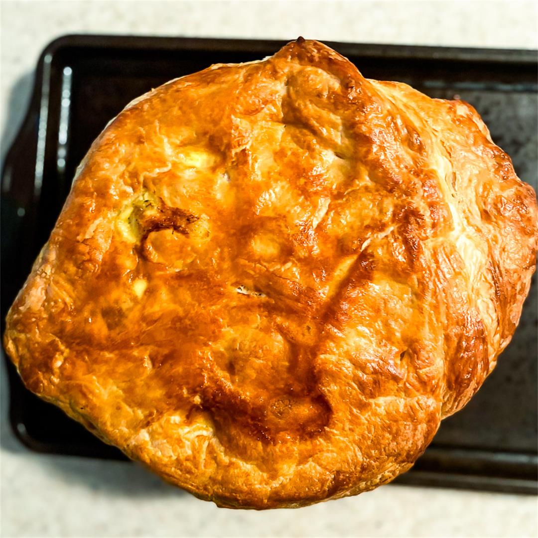 Turkey, Broccoli and Cheddar Pie with Puff Pastry