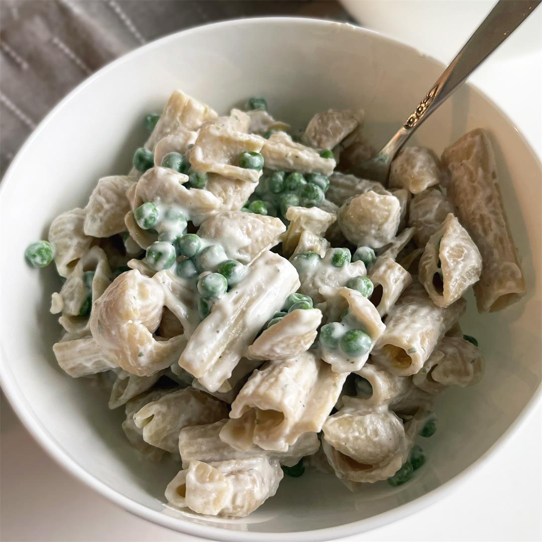Pasta and Peas with Goat Cheese Sauce