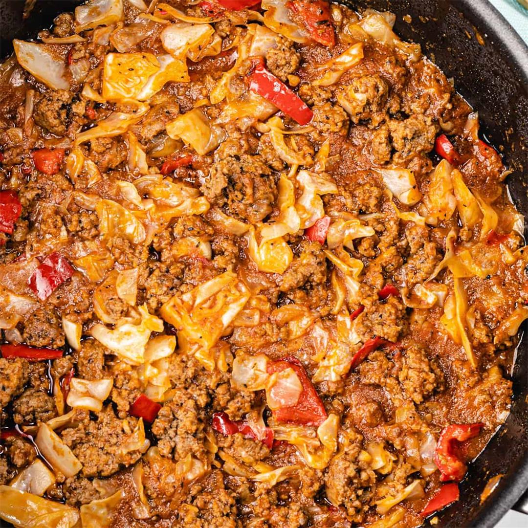 African Cabbage Stew with Ground Beef