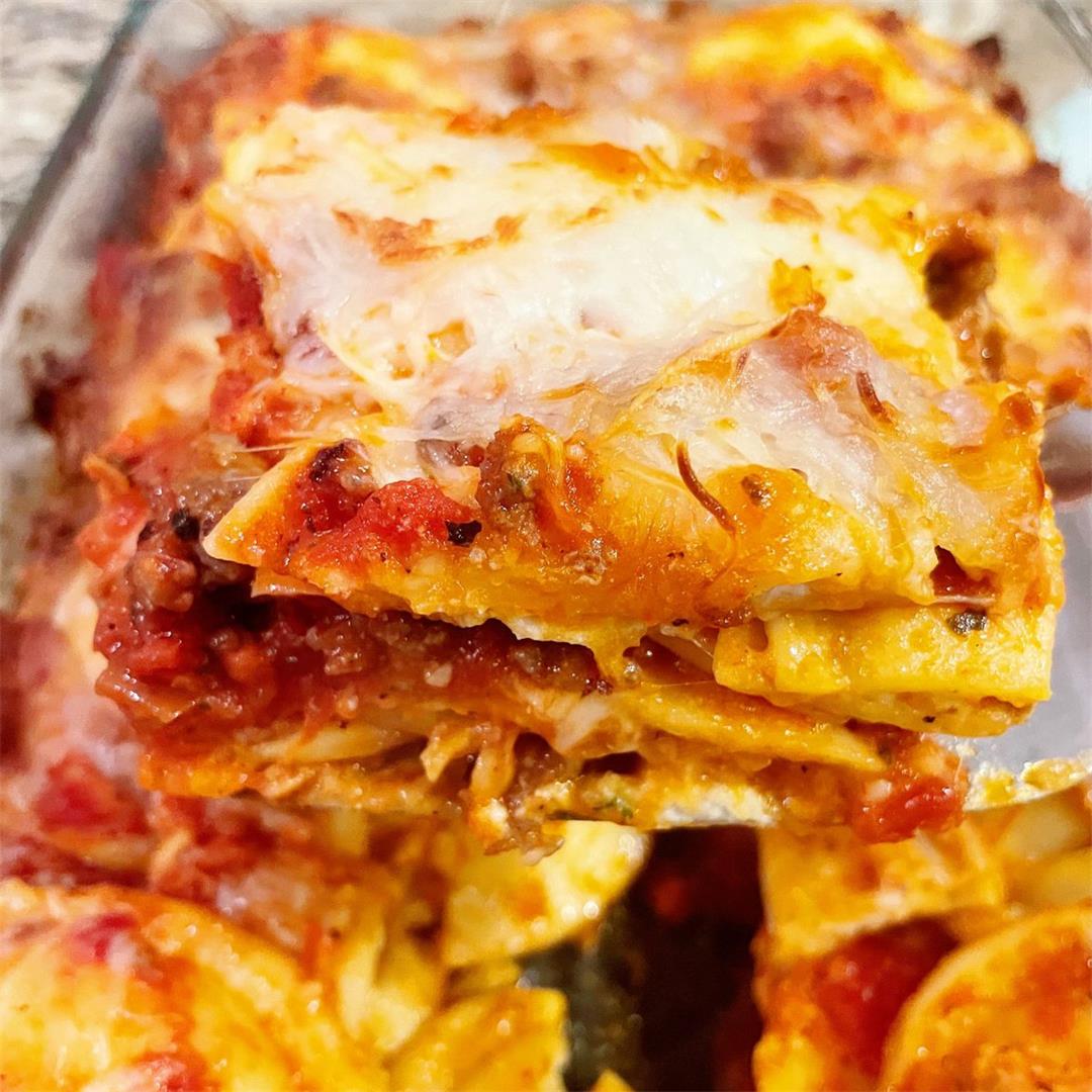 Lazy Lasagna Recipe {made with frozen ravioli}