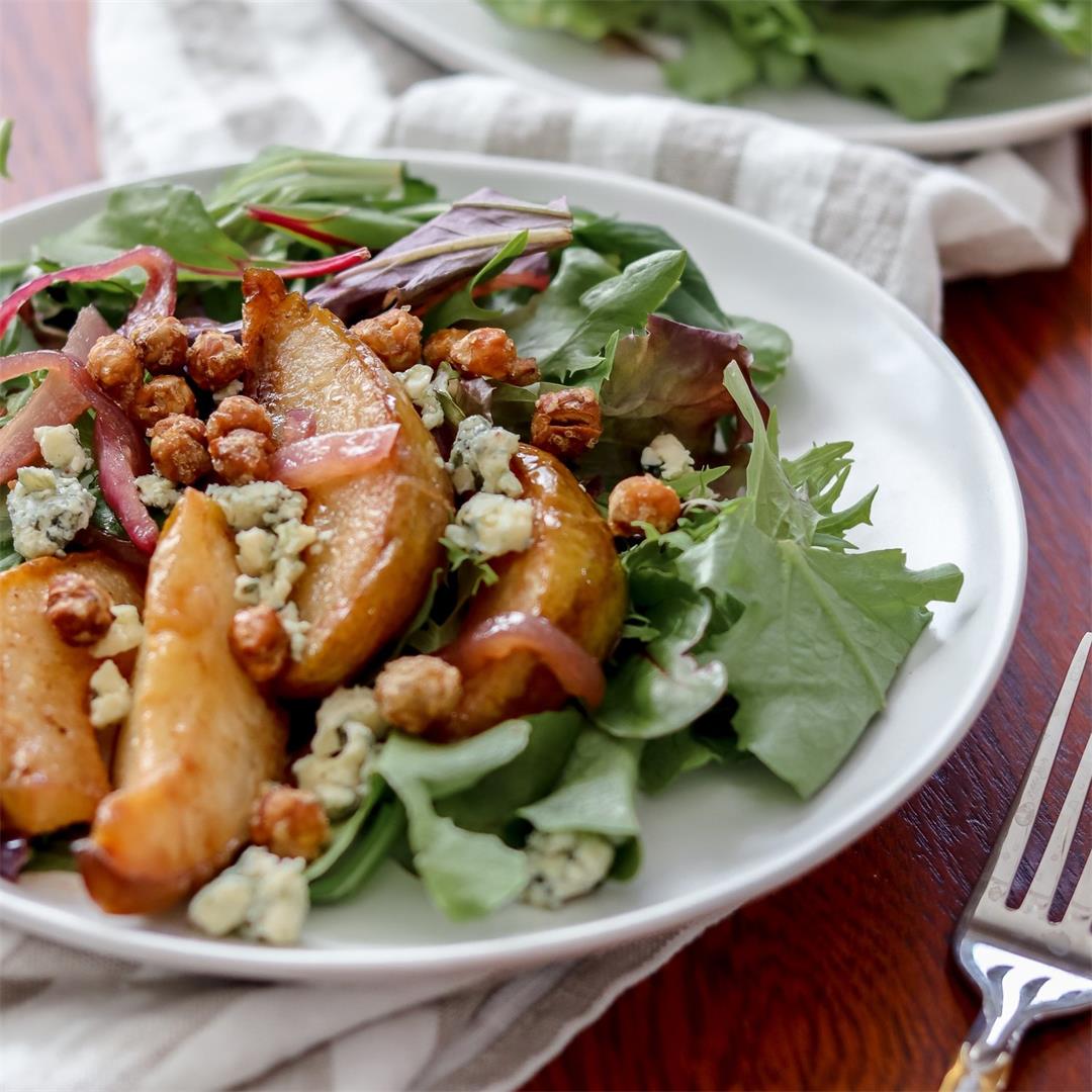 Caramelized Pear & Blue Cheese Salad