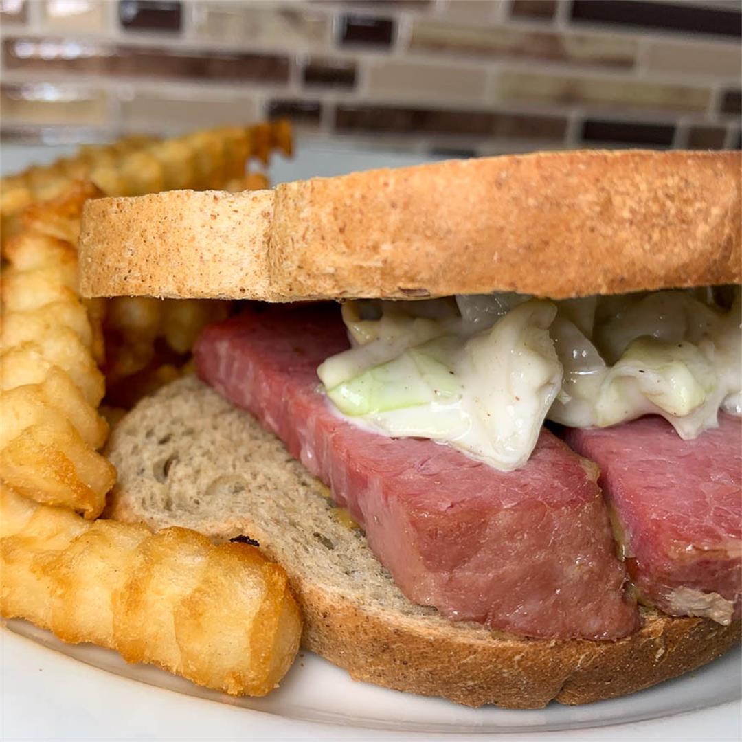 Corned Beef Sandwich with Cabbage Slaw