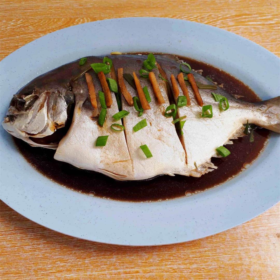 Steamed Pompano with Soy Sauce