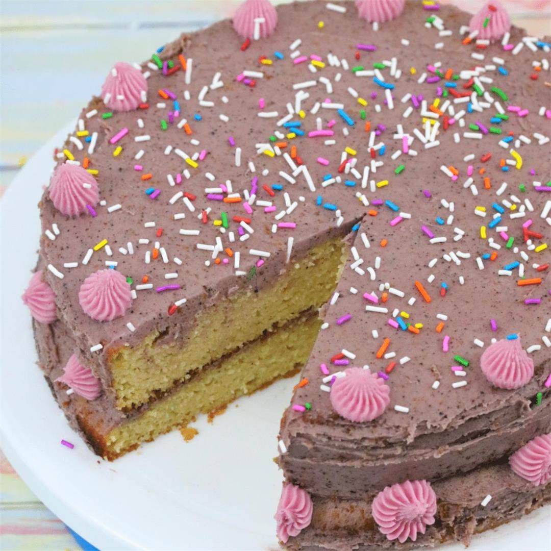Easy, Dairy-Free Birthday Cake (Gluten-Free Too!)