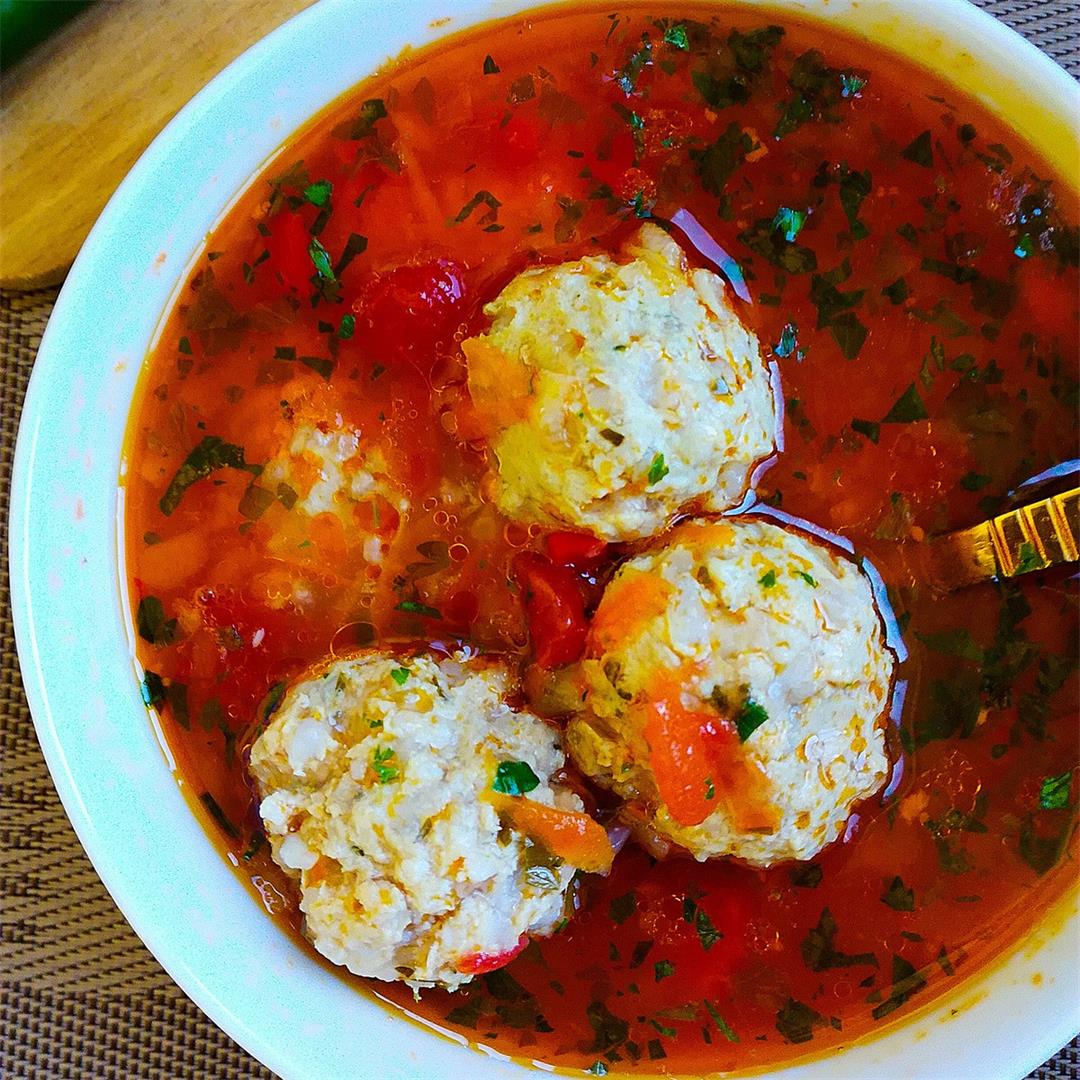 Romanian Meatball Soup (Pork or Chicken)