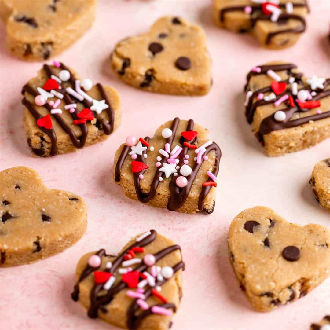Healthy Cookie Dough Hearts (Vegan & Gluten-Free)