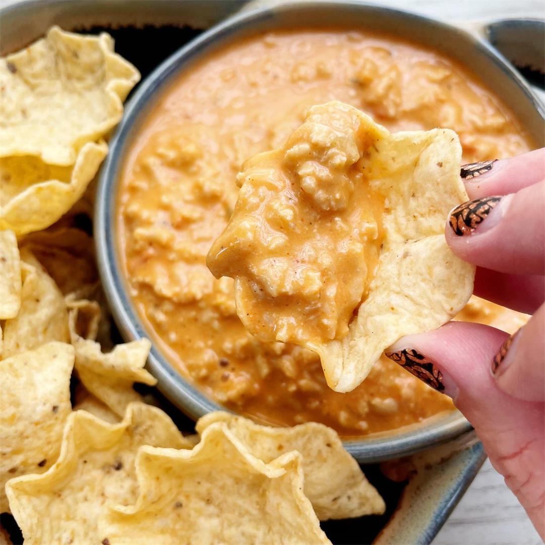 Dairy-Free Queso with Ground Chicken