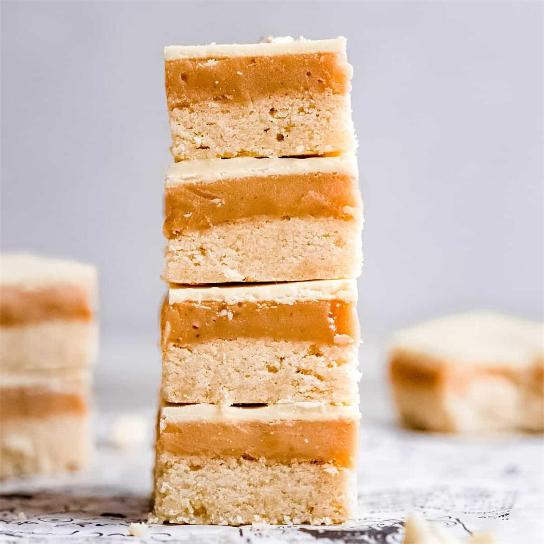 The Best And Easiest White Chocolate Millionaire Shortbread