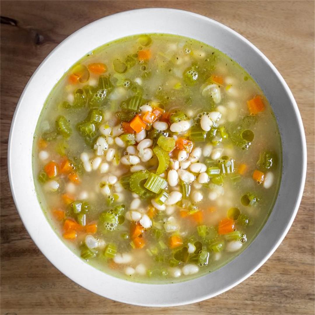 White Bean Soup with Celery and Carrots