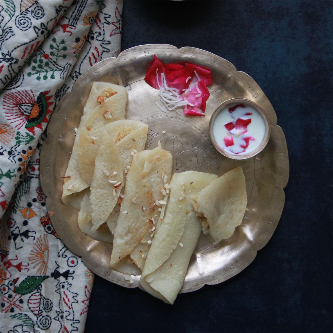 Patishapta | Stuffed Crepe (Bengali Dessert)