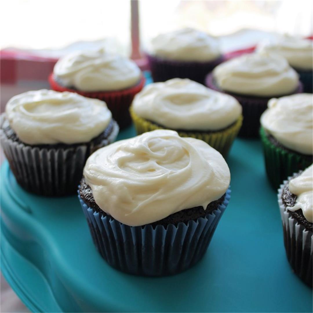 Devil's Food Cupcakes with Cream Cheese Frosting