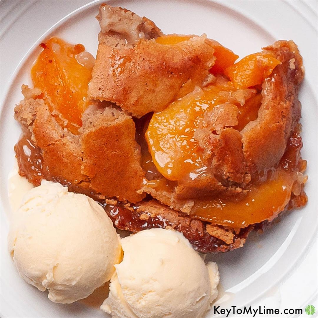 BEST Bisquick Peach Cobbler with Canned Peaches
