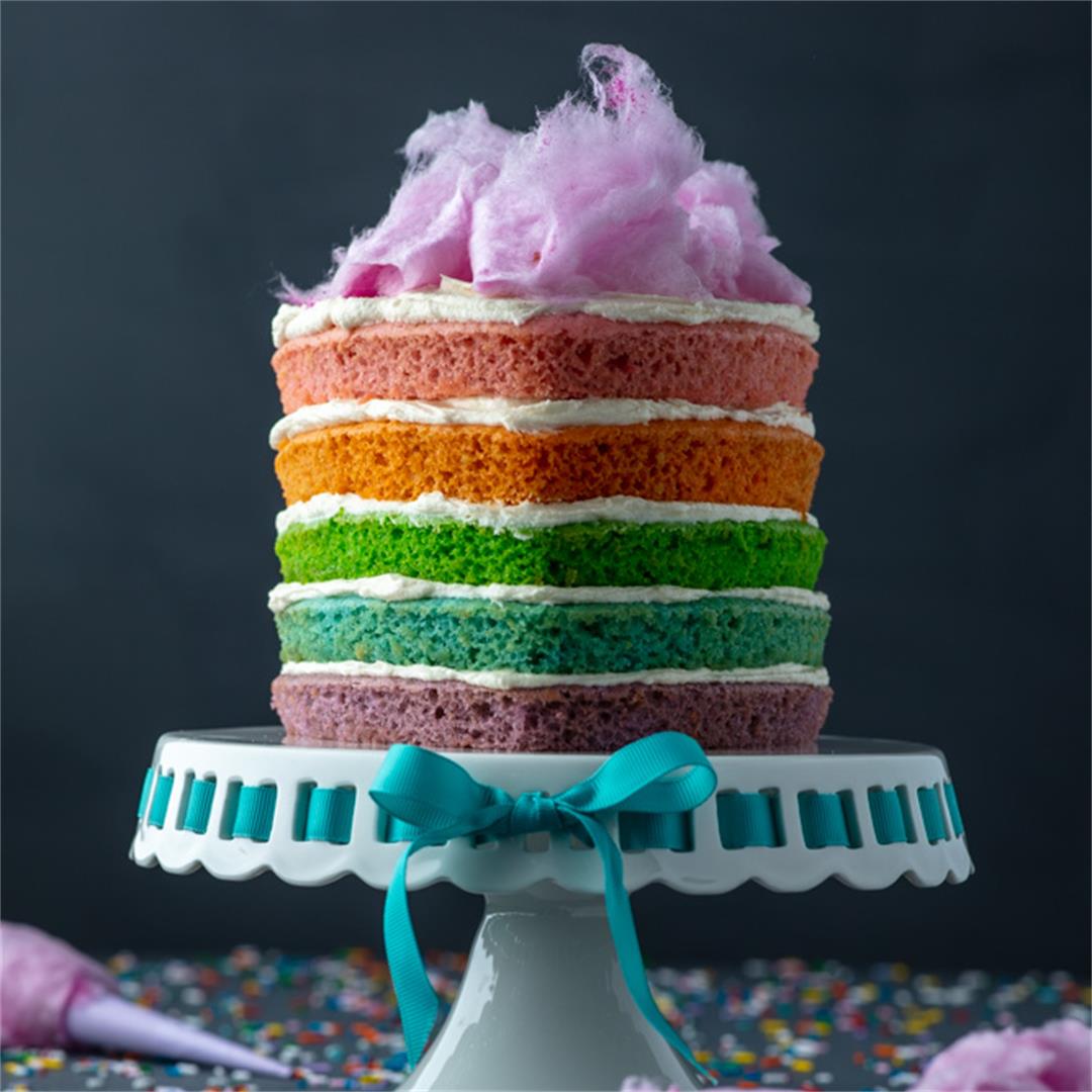 Rainbow Smash Cake