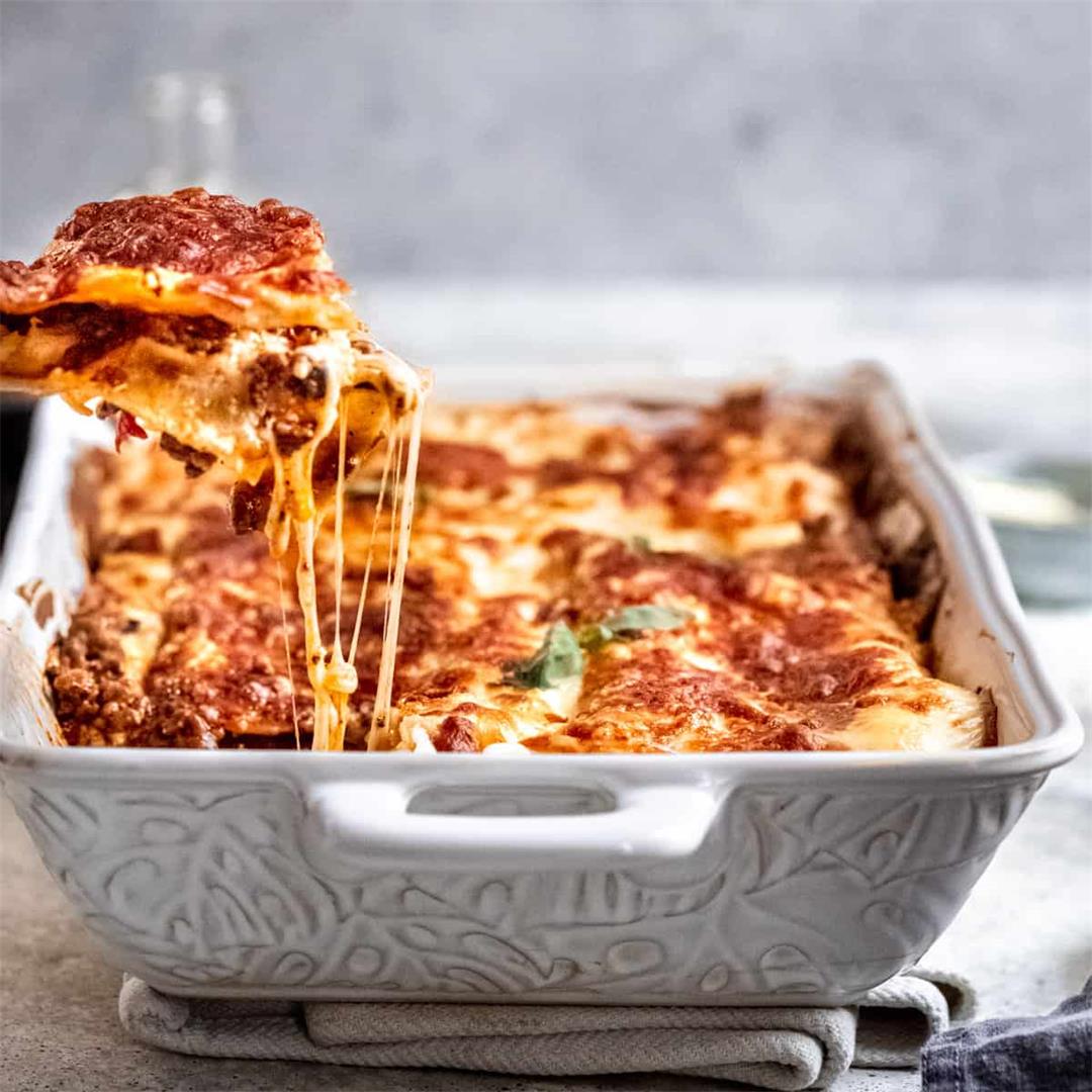The Best Easy Lasagna Recipe- No Ricotta