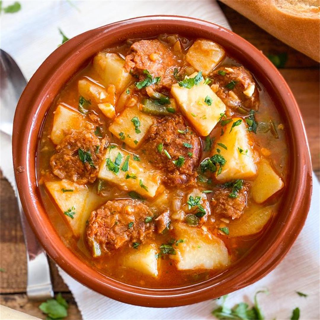 Classic Spanish Chorizo & Potato Stew | Patatas a la Riojana