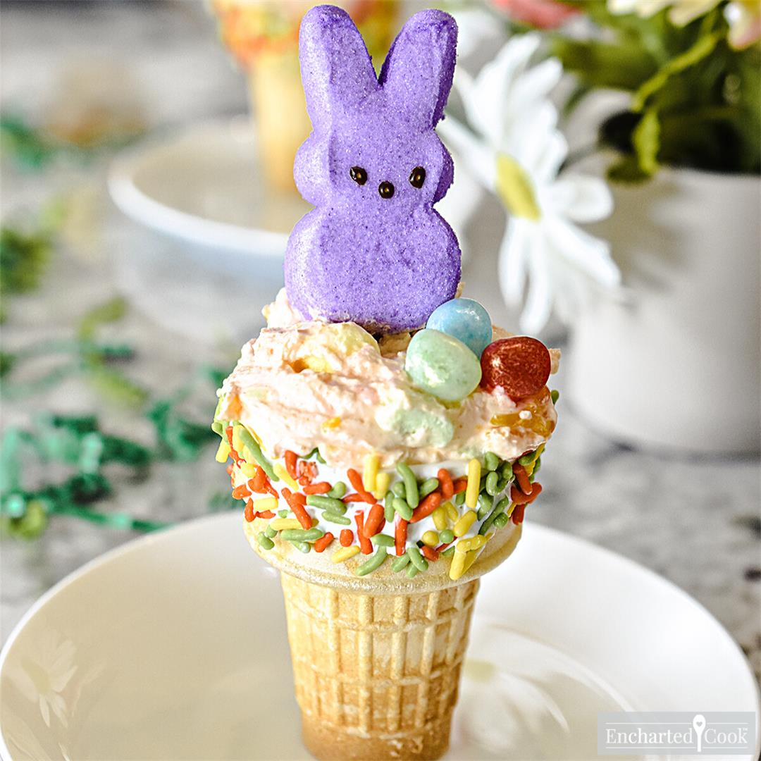 Peeps Marshmallow Bunny Ice Cream Cone Treats