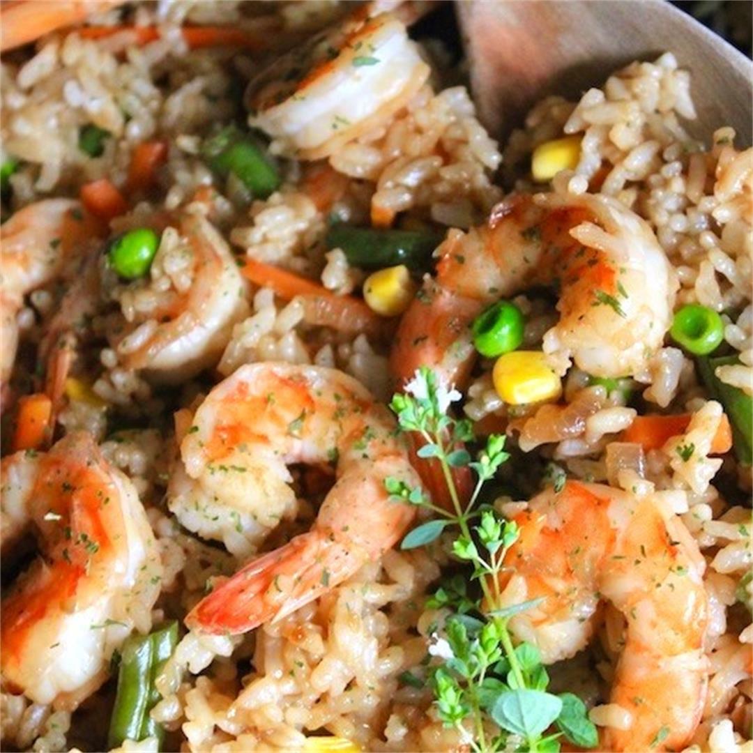 Easy Shrimp Fried Rice With Mixed Vegetables