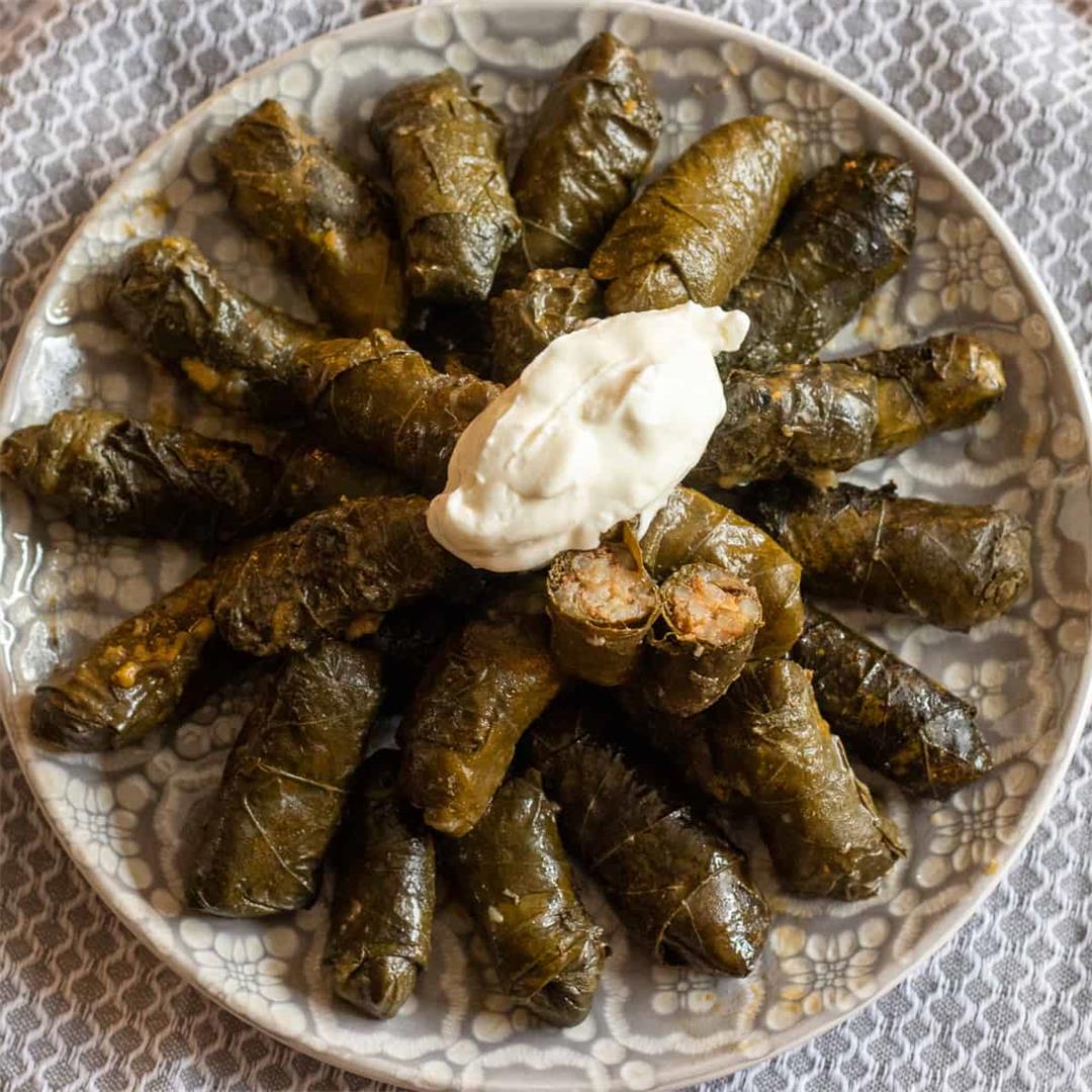 Meat Stuffed Grape Leaves (Turkish Dolmas) Recipe