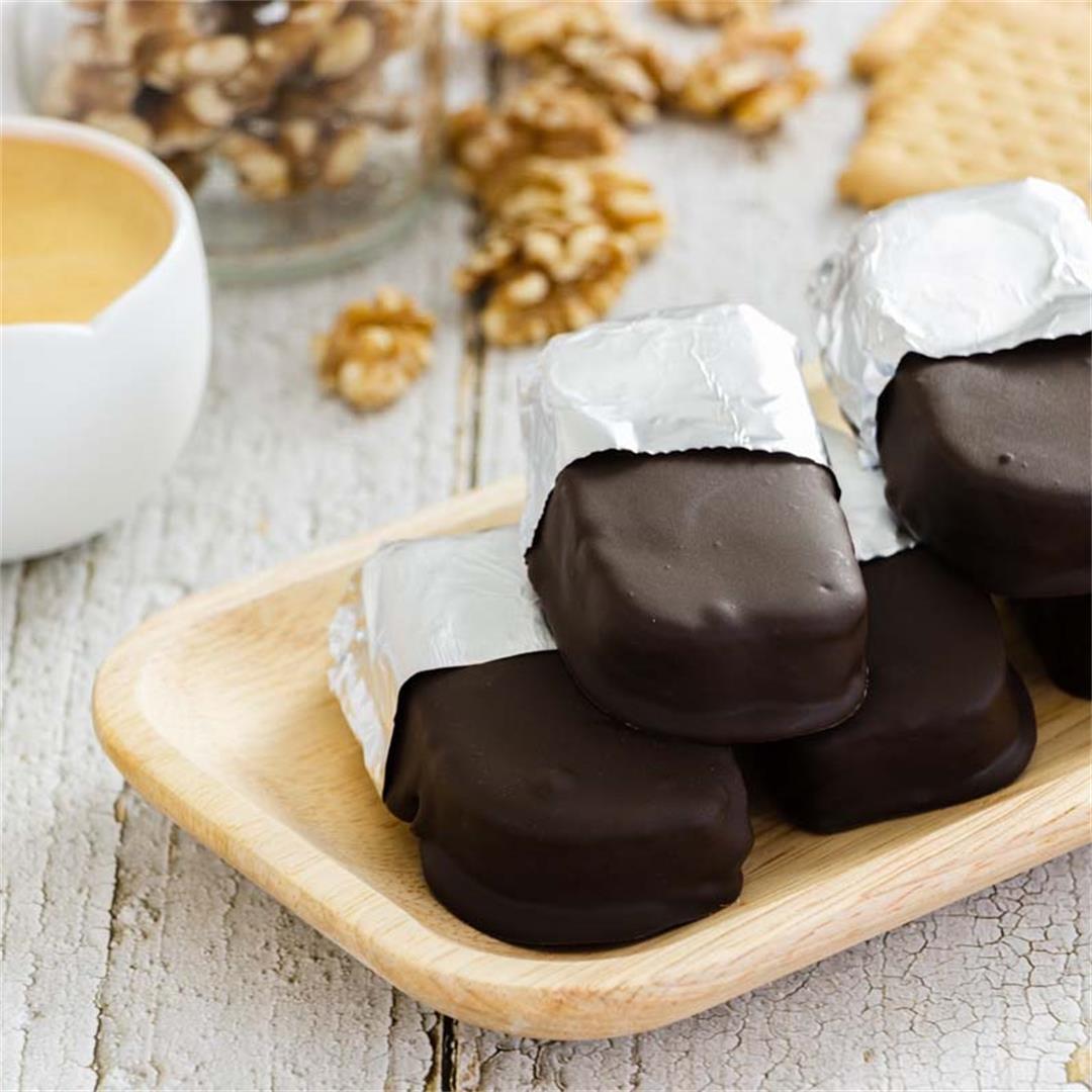 Greek Walnut-filled Chocolates (Kariokes)