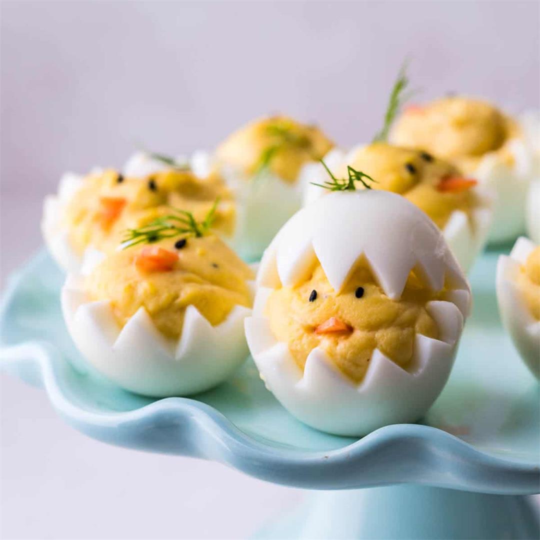 Easy Deviled Egg Chicks For Easter