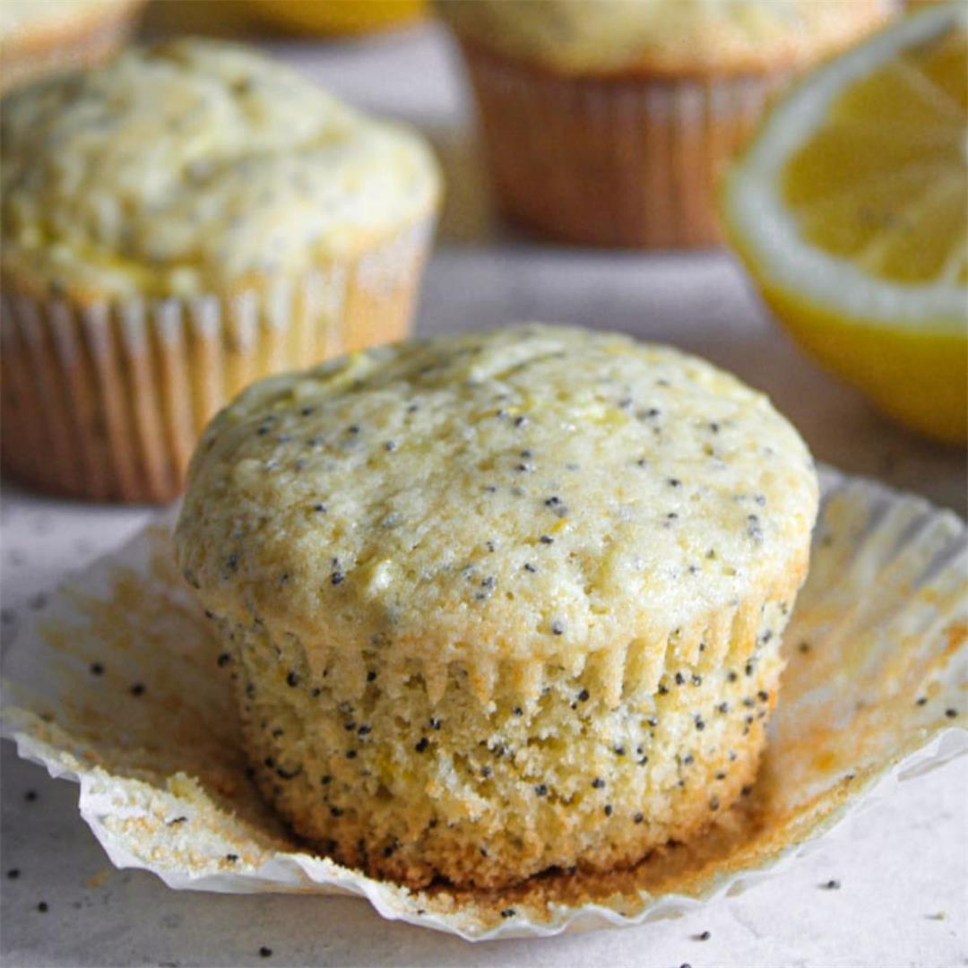 Lemon Poppyseed Muffins with Yellow Squash