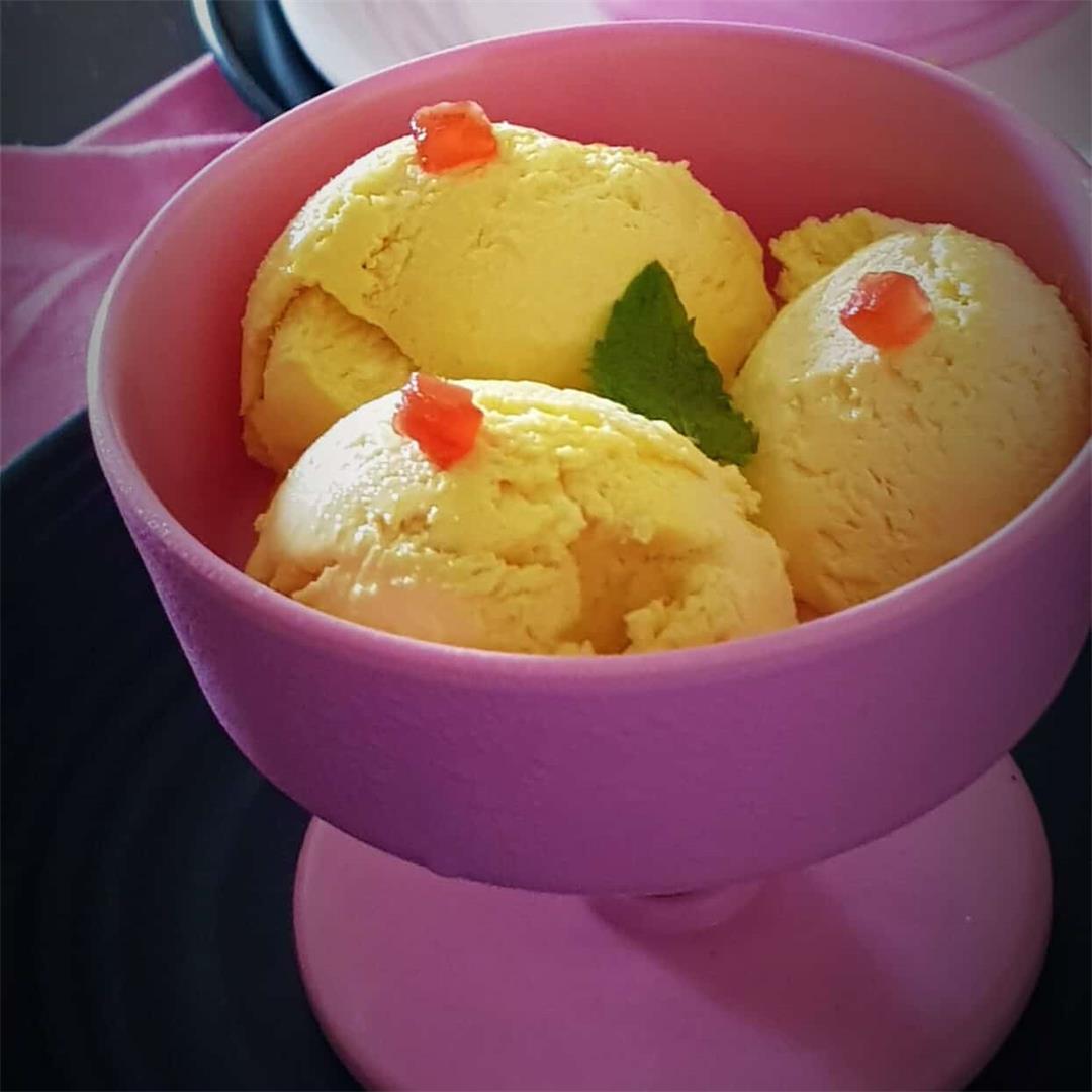 Fresh Mango ice cream/ how to make homemade mango ice cream |