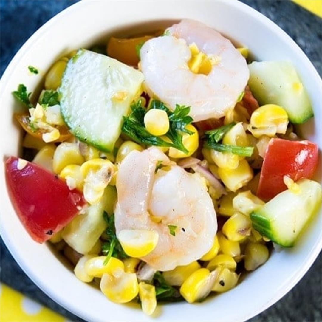 Grilled Corn Salad with Shrimp