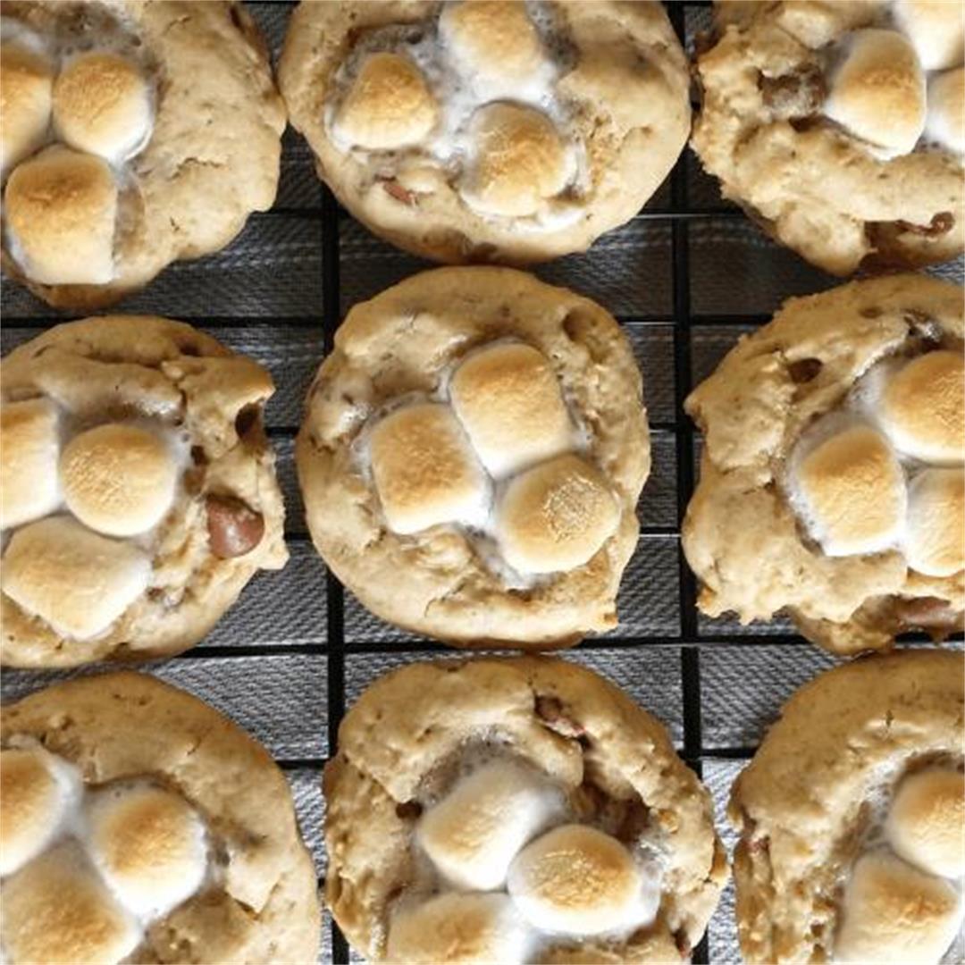 Toasted Marshmallow S'mores Cookies