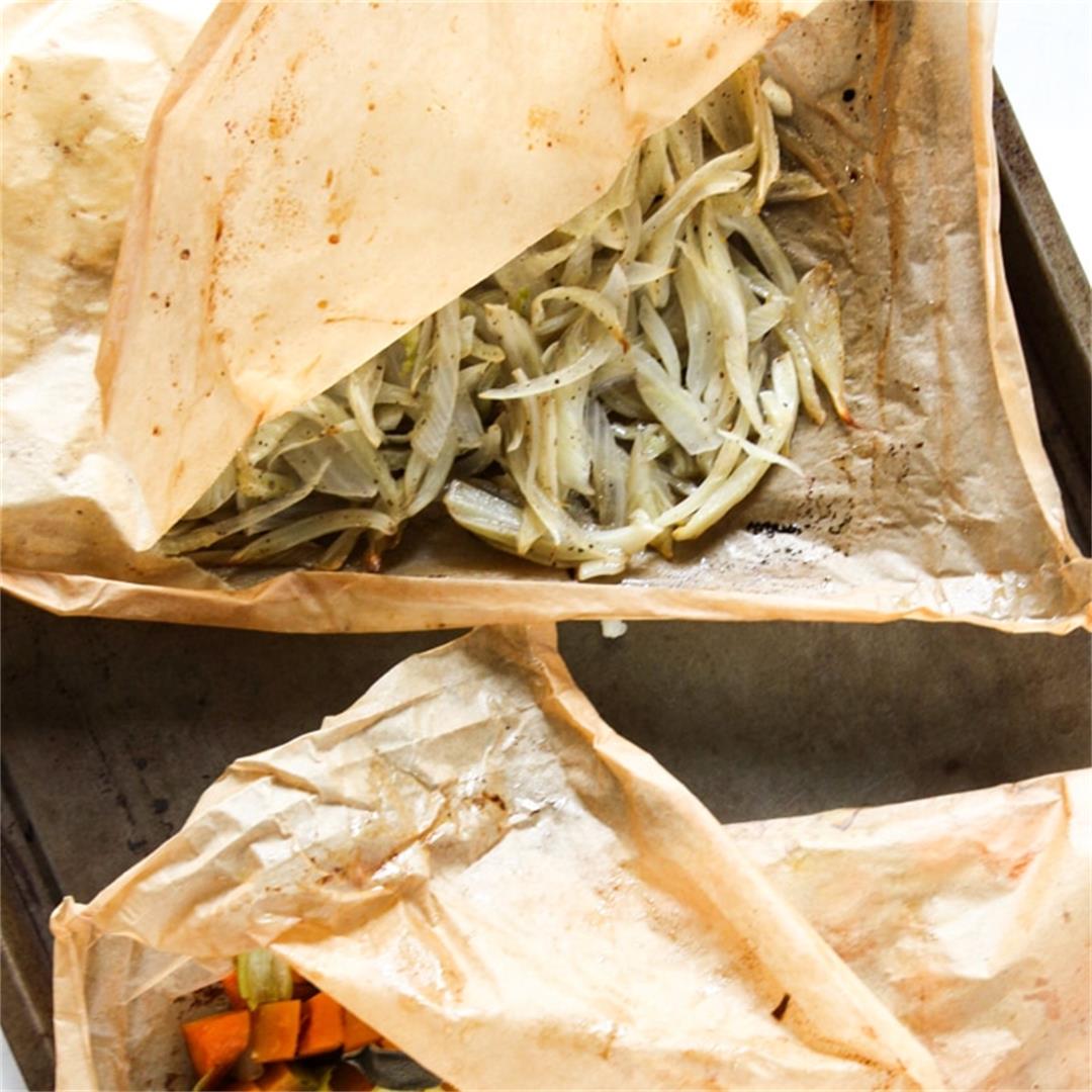 Roasted Vegetables Baked In Parchment