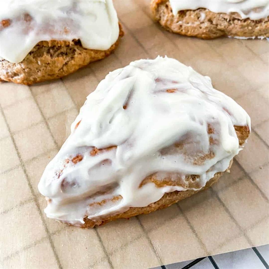 Easy Cinnamon Roll Scones with Cream Cheese Icing