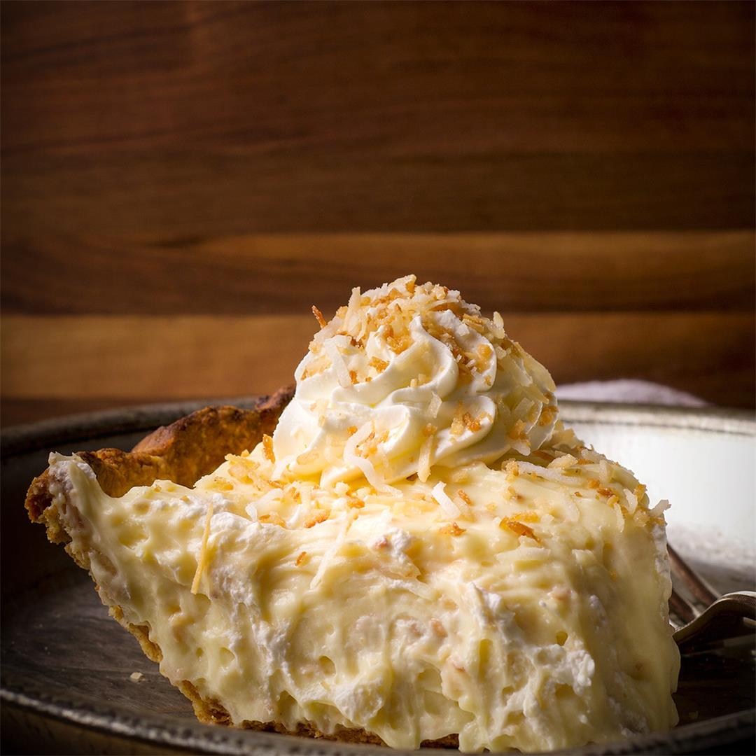 Extra Creamy Coconut Cream Pie with Toasted Almond Crust