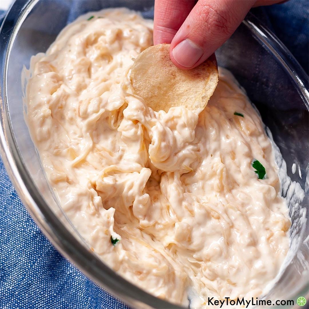 BEST Homemade French Onion Dip {with Caramelized Onions!}