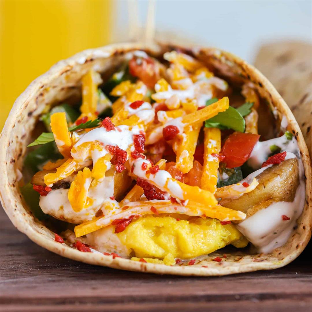 High Protein Vegan Breakfast Burrito