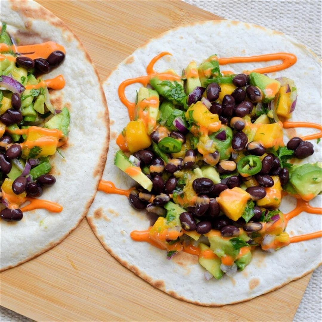 Mango Salsa and Black Beans Wraps/ Tacos