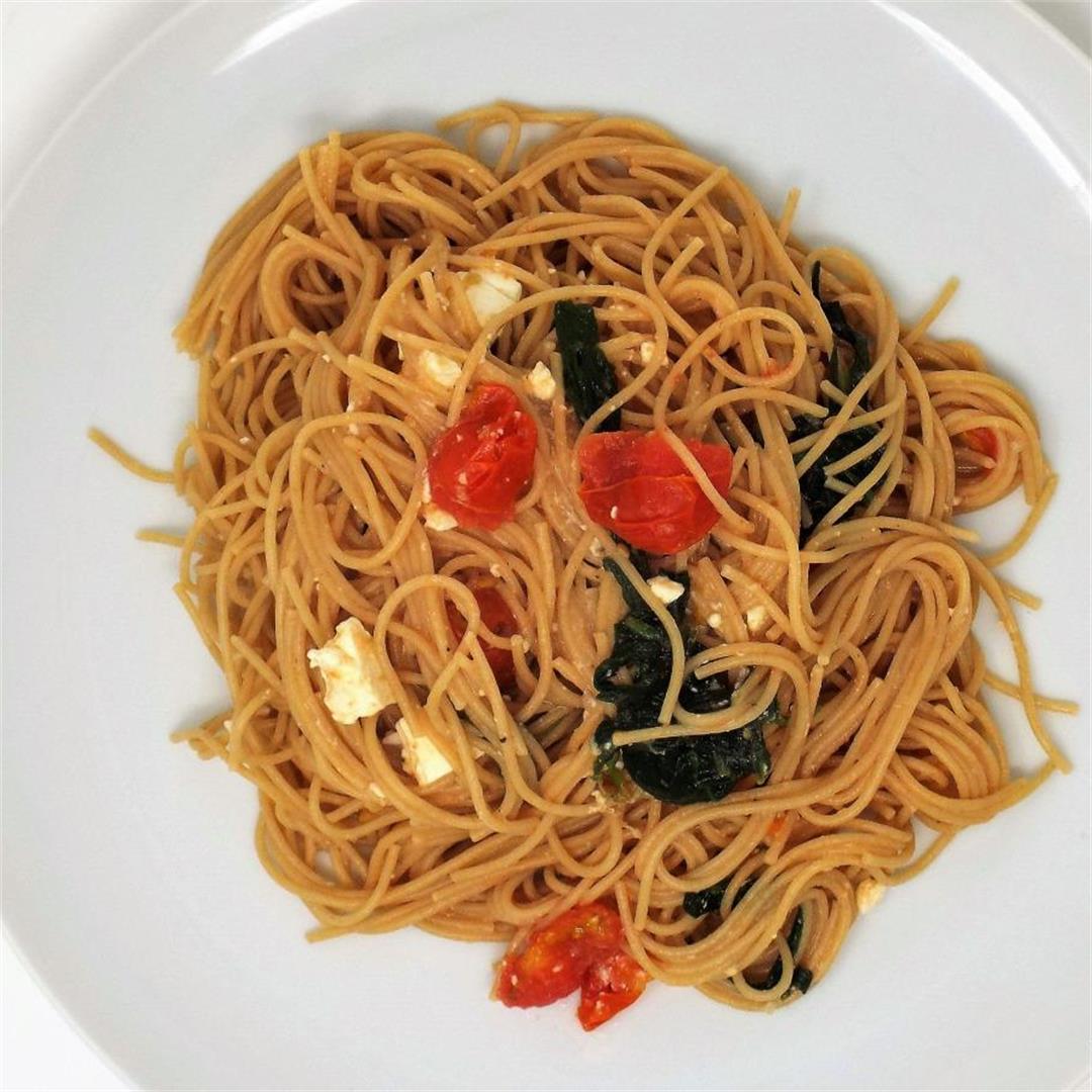 Spinach and Feta Spaghetti
