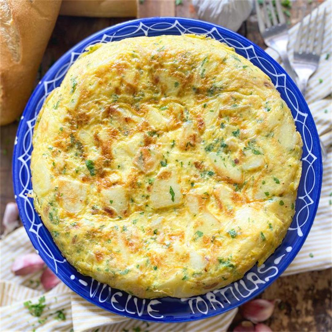 Spanish Garlic Potato Omelette