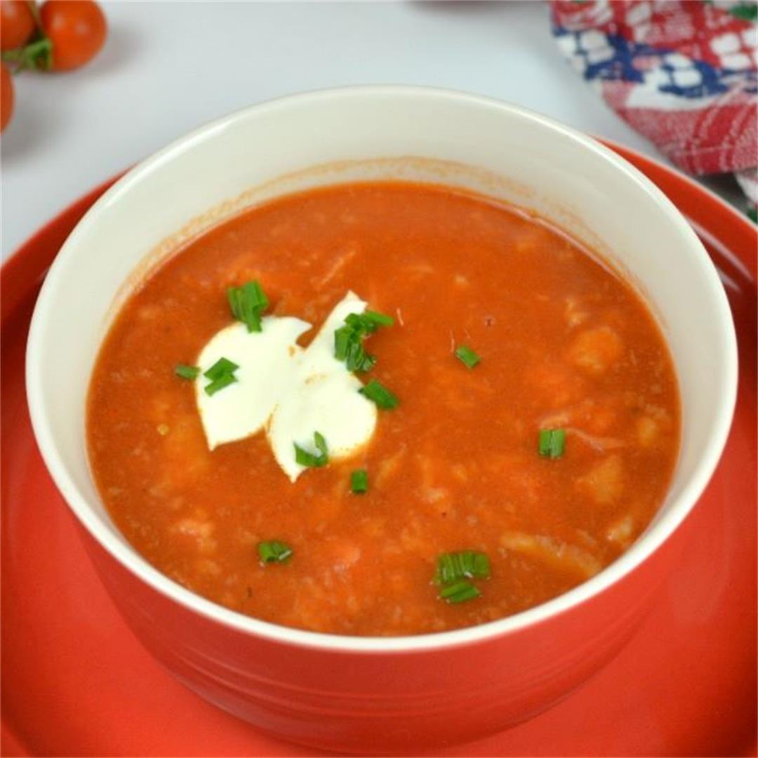 My Best Hungarian Tomato Soup Recipe-Timea's Kitchen