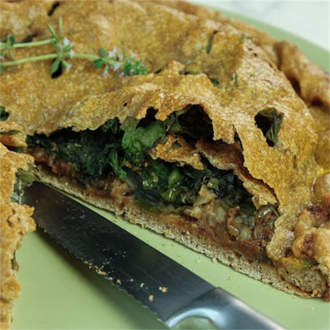 Rustic Swiss Chard Pie with Yeasted Spelt Crust