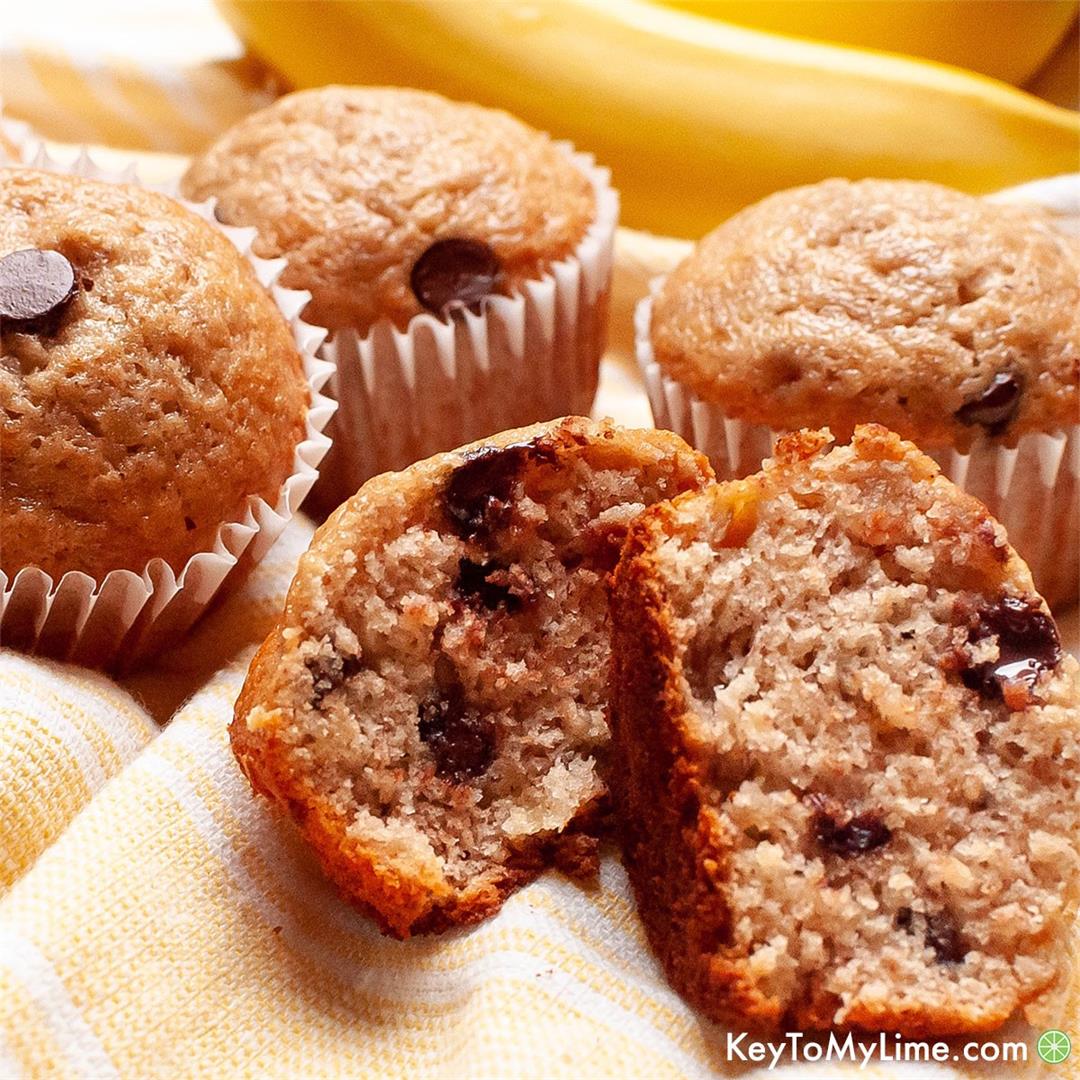 BEST Bisquick Banana Muffins with Chocolate Chips